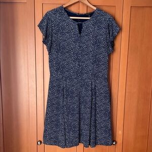 Banana Republic Navy Blue Polka Dot Dress
